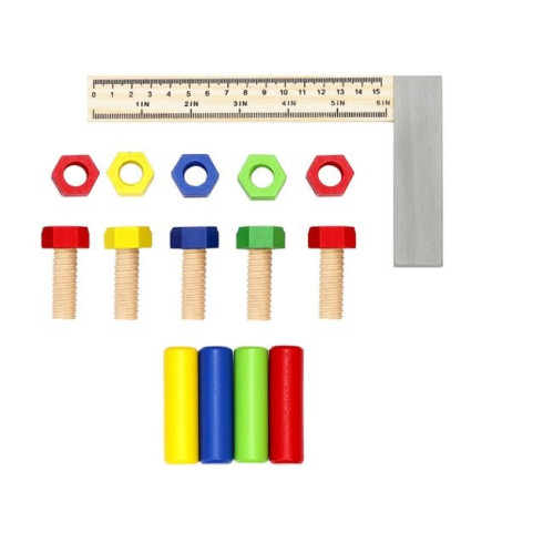 Drevená dielňa s náradím pre malého remeselníka - 30 dielna sada