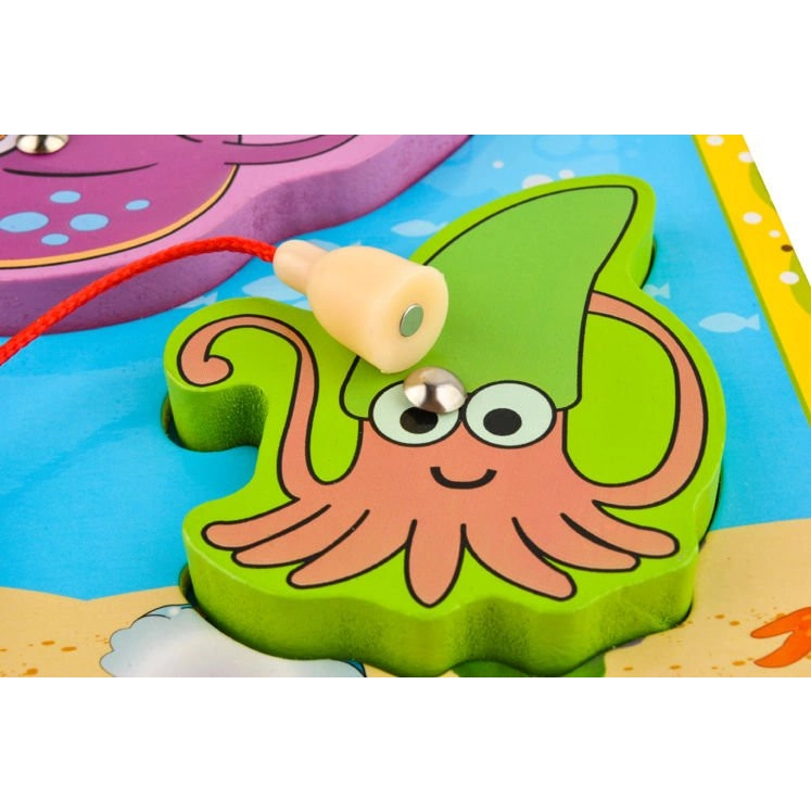 Drevené magnetické rybičky s udicou