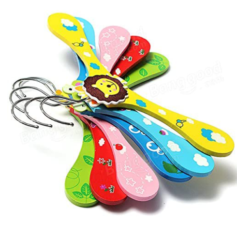 Dřevěné věšáky pro děti - 6ks