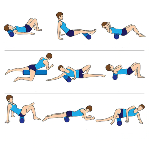 Fitness masážny valec - čierno-biely