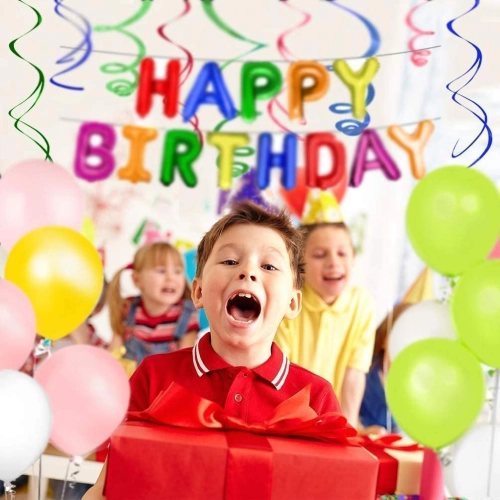 Narozeninové balóny - Happy Birthday, barevné