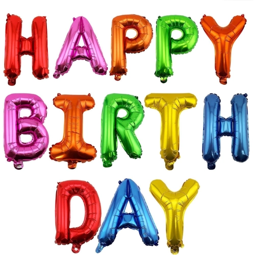 Narozeninové balóny - Happy Birthday, barevné