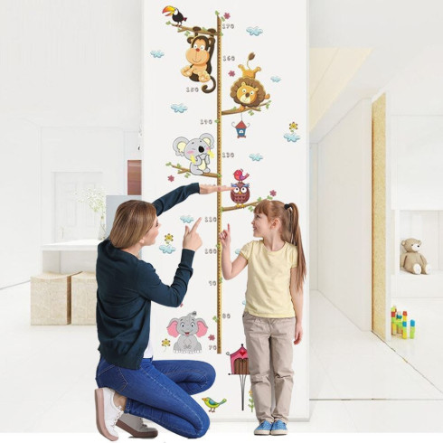 Samolepka na stenu - meter pre deti Zvieratka