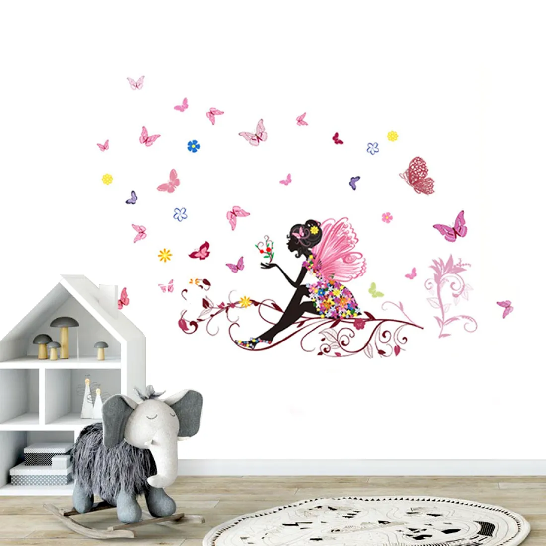 Samolepky na stenu - víla s motýlikmi