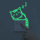 Svietiaca nálepka na vypínač - Mačička