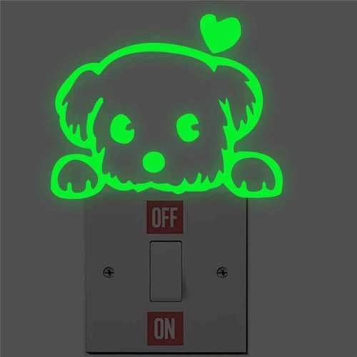 Svietiaca nálepka na vypínač - Psík