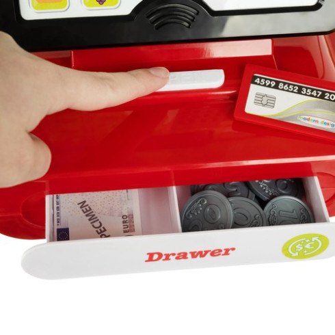 Detská pokladňa s kalkulačkou, príslušenstvom a nápojmi