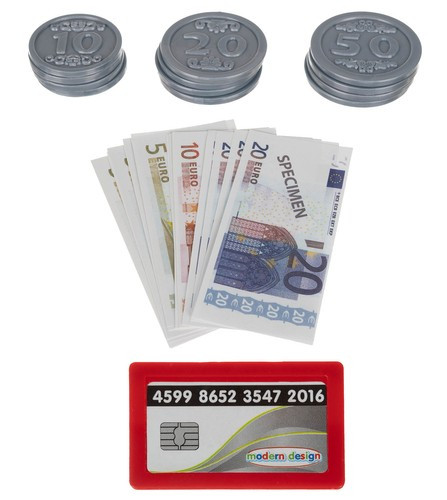 Detská pokladňa s kalkulačkou, príslušenstvom a nápojmi