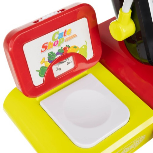 Detská pokladňa s kalkulačkou, príslušenstvom a nápojmi