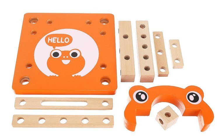 Drevená skladacia stavebnica 3v1 - stolička, dielňa, konštrukcie