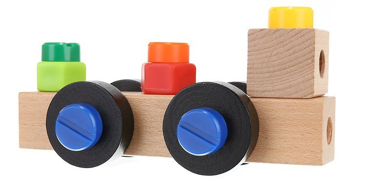 Drevená skladacia stavebnica 3v1 - stolička, dielňa, konštrukcie