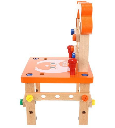 Drevená skladacia stavebnica 3v1 - stolička, dielňa, konštrukcie