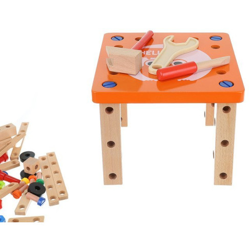 Drevená skladacia stavebnica 3v1 - stolička, dielňa, konštrukcie