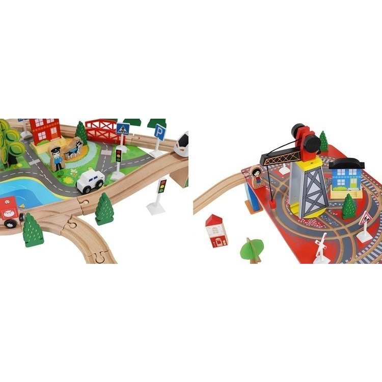 Drevená vláčiková dráha na batérie - 88 prvkov