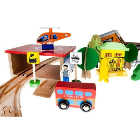 Drevená vláčiková dráha - železničná dráha s príslušenstvom