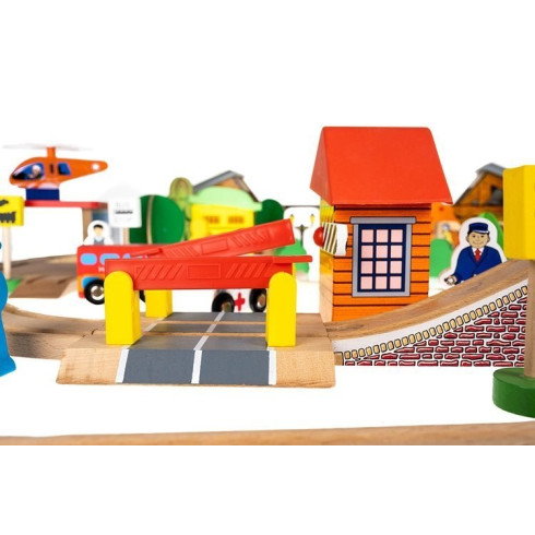 Drevená vláčiková dráha - železničná dráha s príslušenstvom