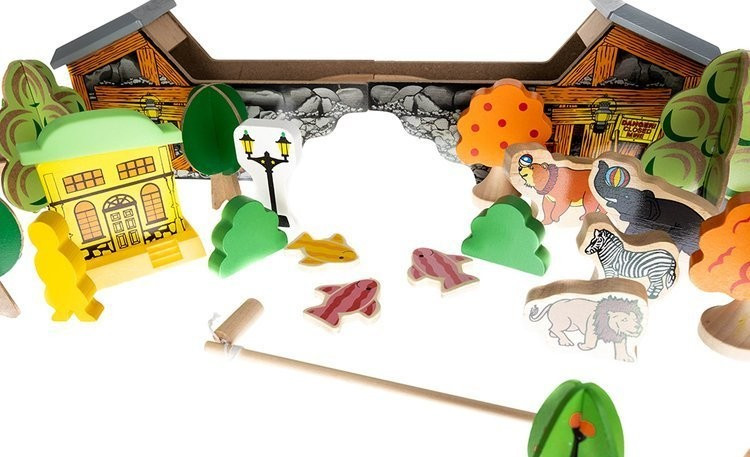 Drevená vláčiková dráha - železničná dráha s príslušenstvom