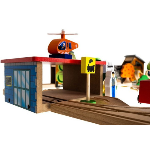 Drevená vláčiková dráha - železničná dráha s príslušenstvom