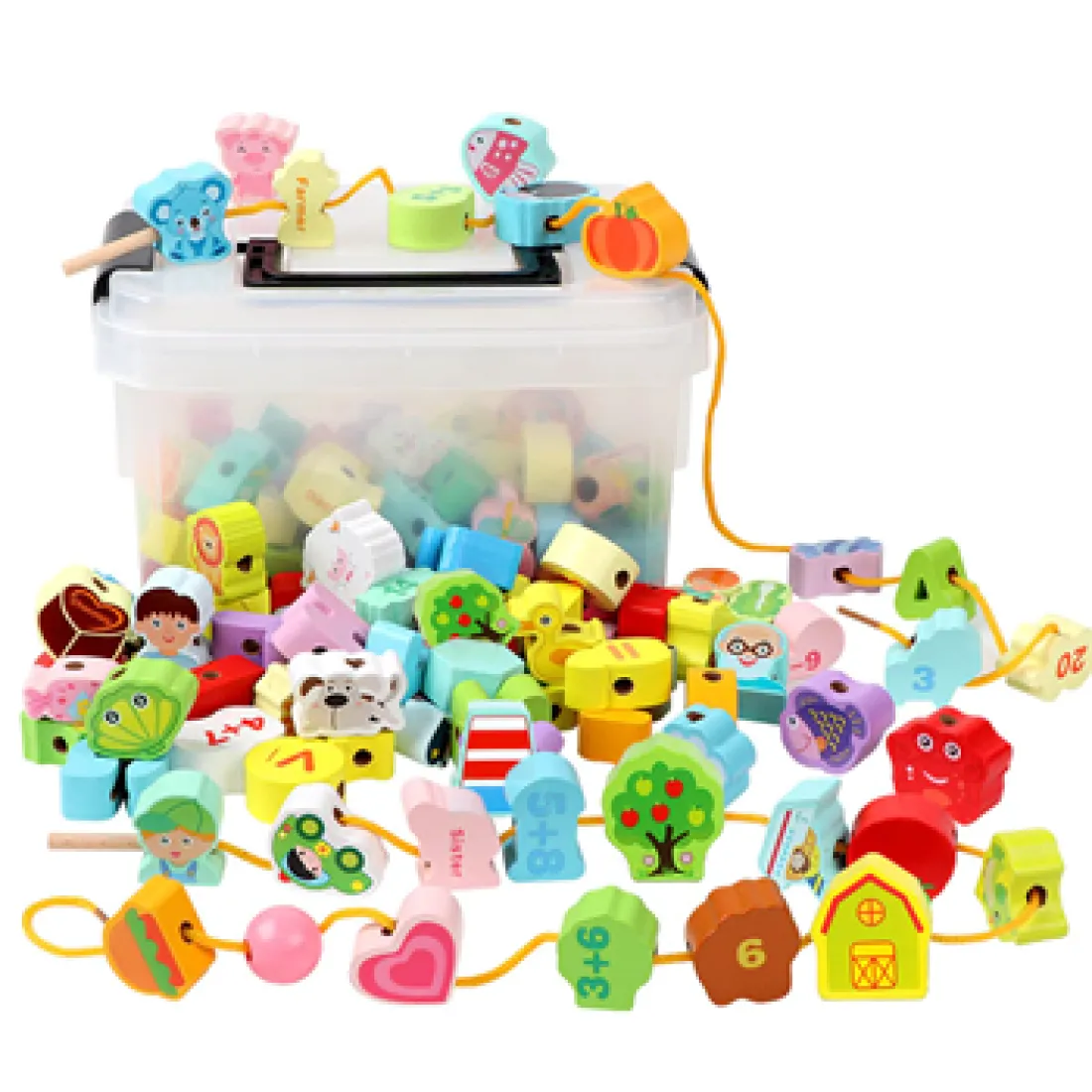 Drevené korálky na navliekanie