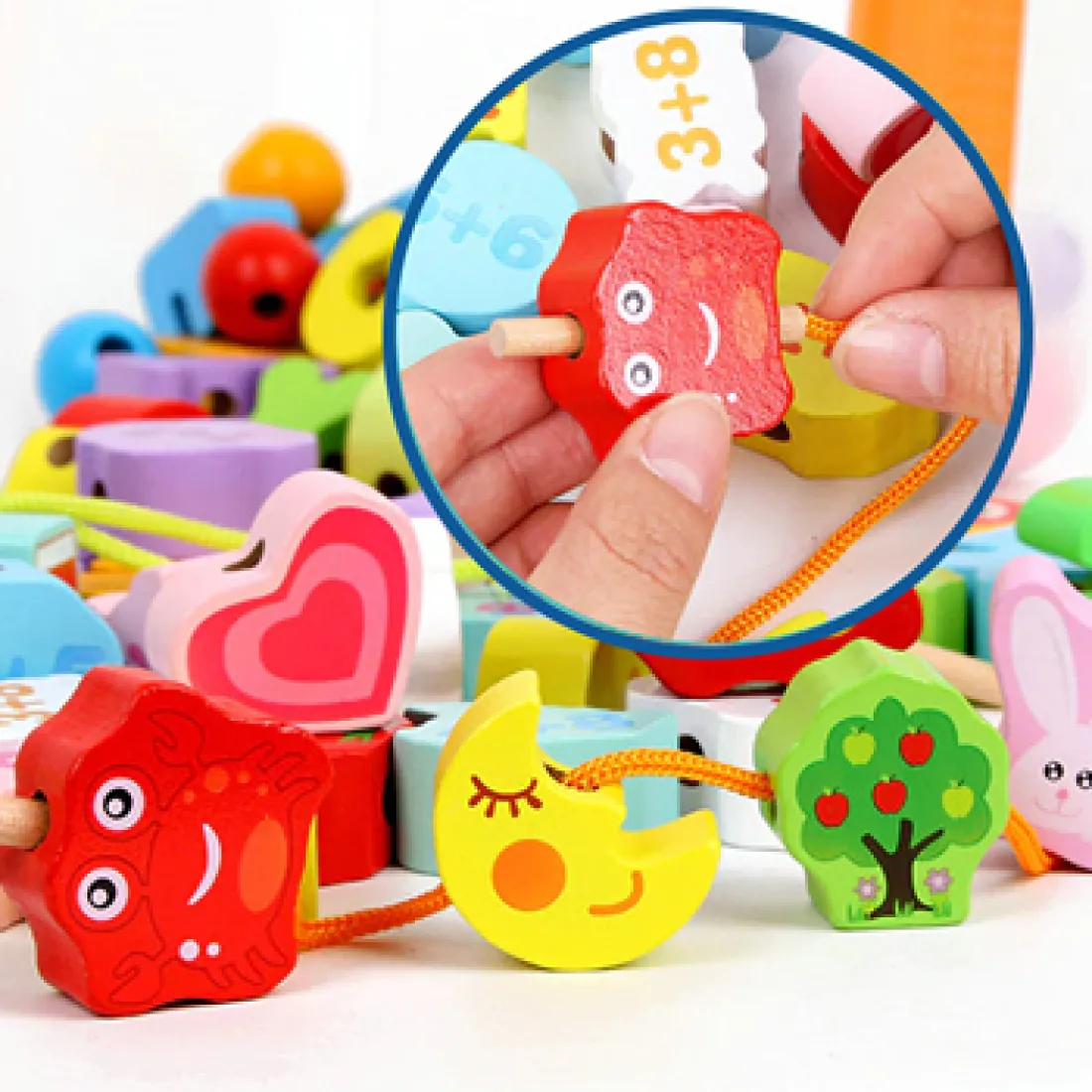 Drevené korálky na navliekanie