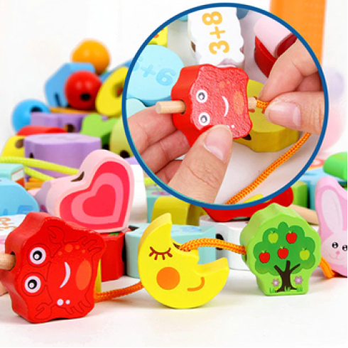 Drevené korálky na navliekanie