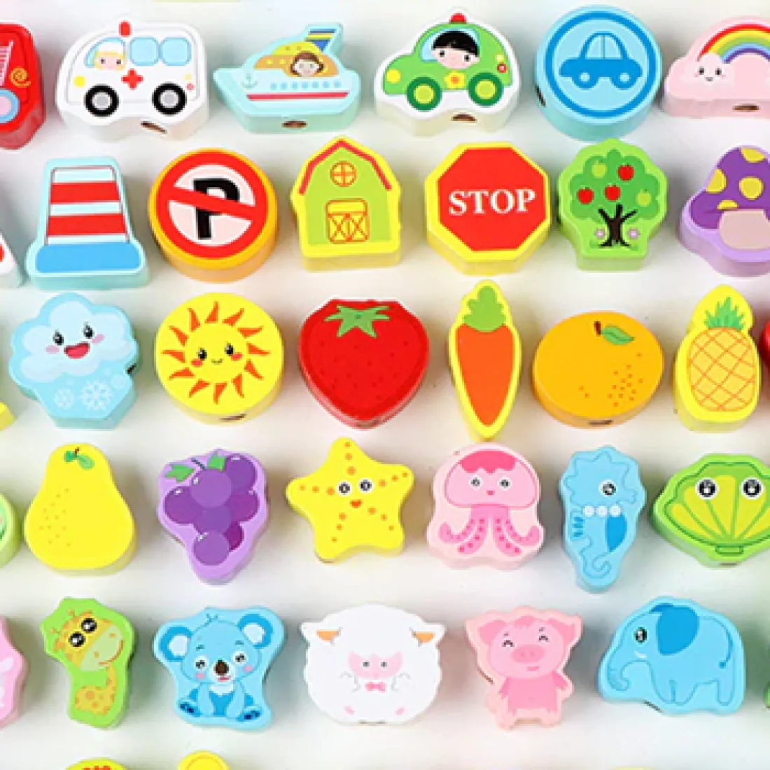 Drevené korálky na navliekanie