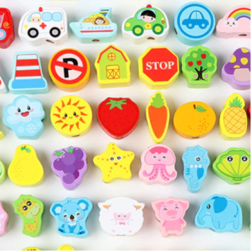 Drevené korálky na navliekanie