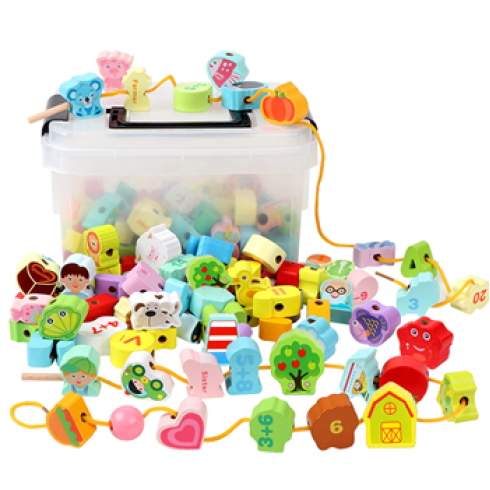 Drevené korálky na navliekanie