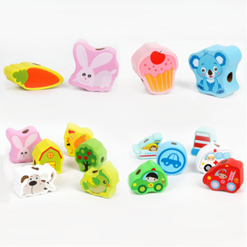 Drevené korálky na navliekanie