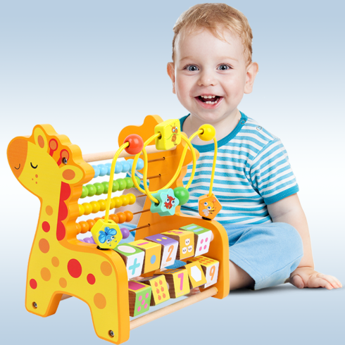 Dřevěné počítadlo pro děti - Žirafa