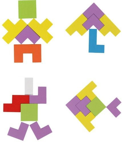 Drevené puzzle - tvary 3v1