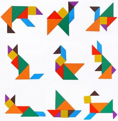 Drevené puzzle - tvary 3v1