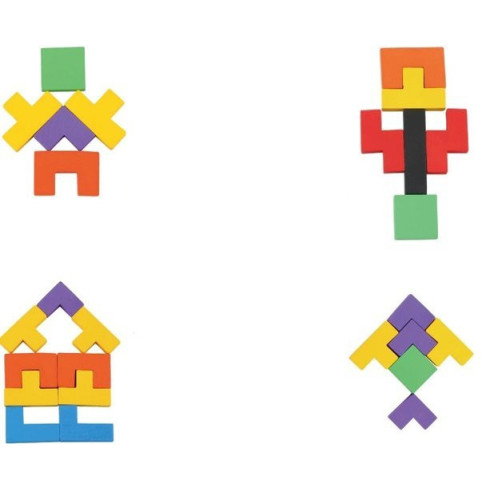 Drevené puzzle - tvary 3v1