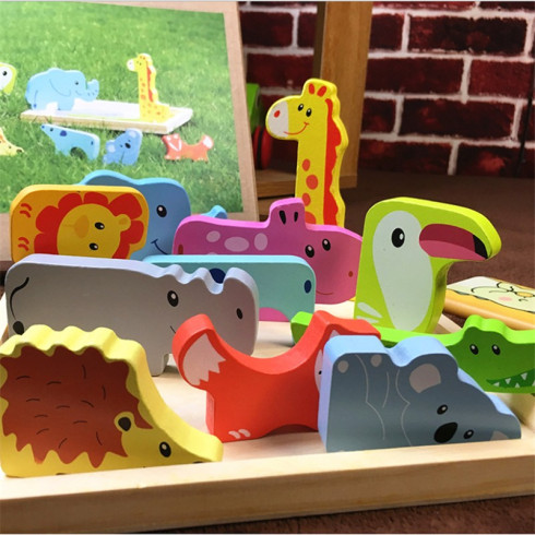 Dřevěné puzzle - zvířátka