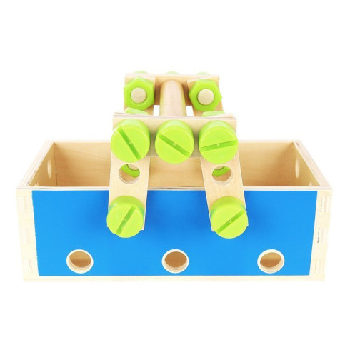 Dřevěný box s nářadím - 71 dílů