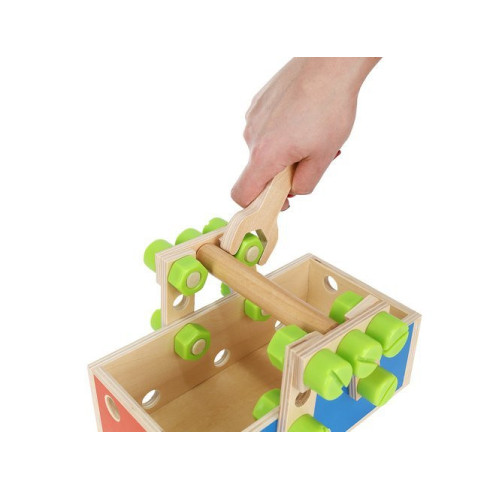 Dřevěný box s nářadím - 71 dílů