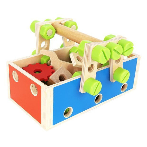 Dřevěný box s nářadím - 71 dílů