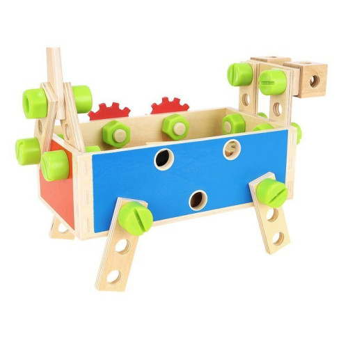 Dřevěný box s nářadím - 71 dílů