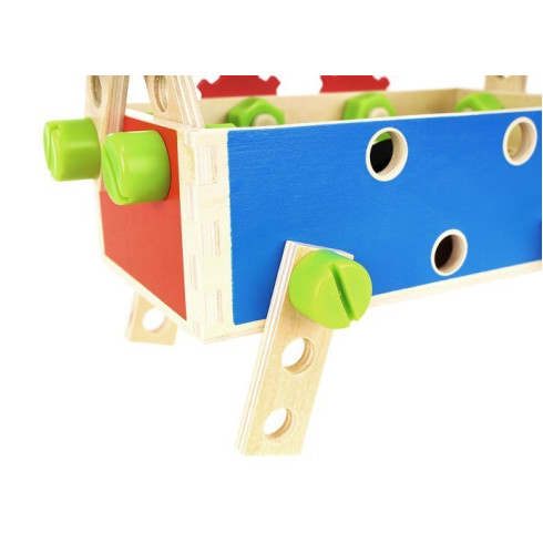 Dřevěný box s nářadím - 71 dílů