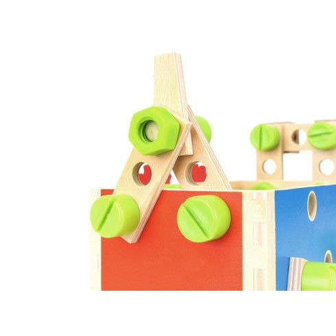 Dřevěný box s nářadím - 71 dílů