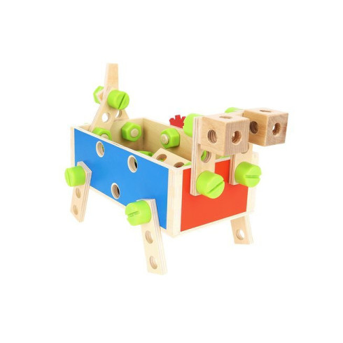 Dřevěný box s nářadím - 71 dílů