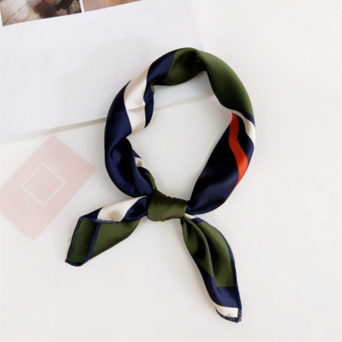 Elegantní šátek do vlasů - zeleno-modrá 48x48cm