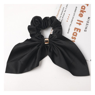 Gumička do vlasov - čierna so sponou