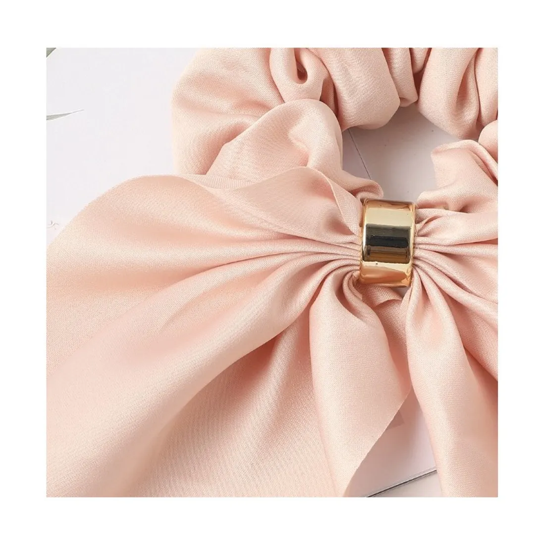 Gumička do vlasov - lososová so sponou