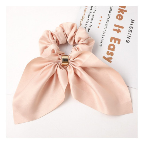 Gumička do vlasov - lososová so sponou