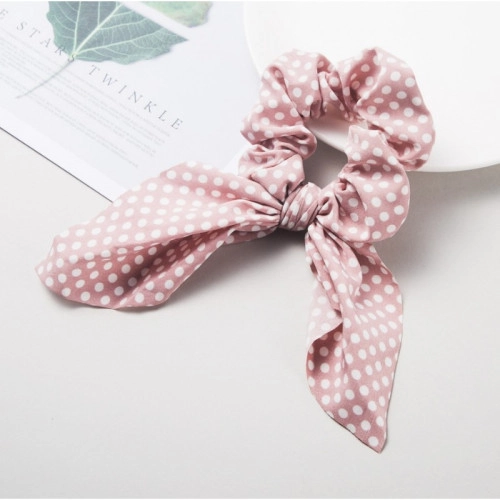 Gumička do vlasů PIN UP - růžová, tečká