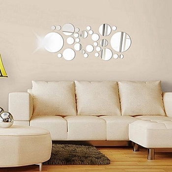 Samolepky na stenu - okrúhle zrkadlá