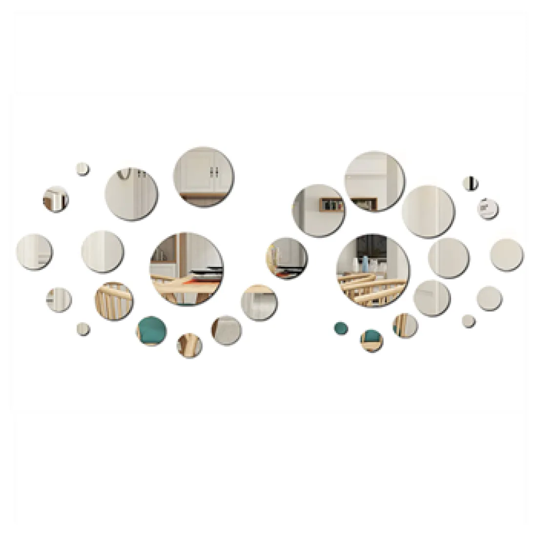 Samolepky na stenu - okrúhle zrkadlá