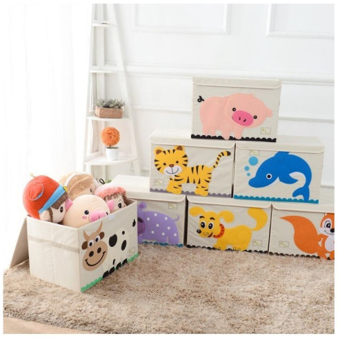 Úložný box na hračky - motiv kravička, 61,80 cm