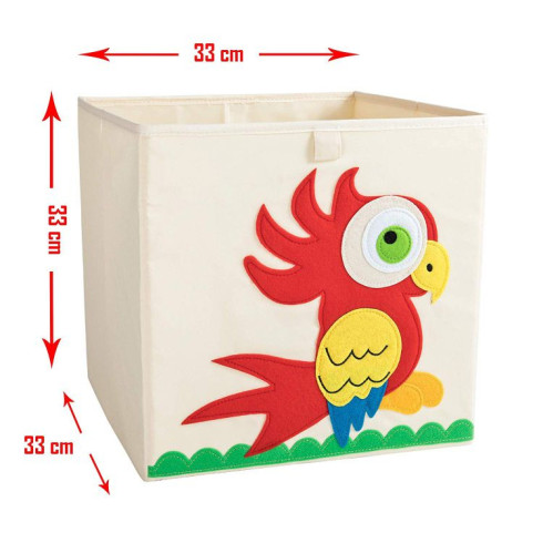 Úložný box na hračky - motív papagáj 33cm